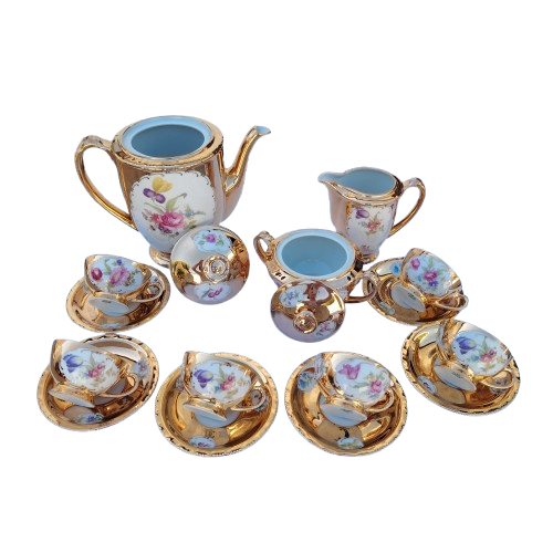Schonwald Porcelain Factory Bavaria German Gold Tea Coffee Set