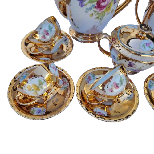 Schonwald Porcelain Factory Bavaria German Gold Tea Coffee Set