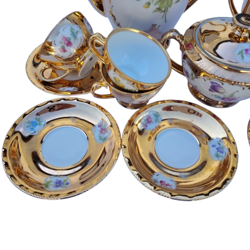 Schonwald Porcelain Factory Bavaria German Gold Tea Coffee Set