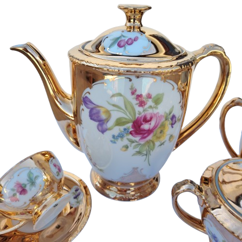 Schonwald Porcelain Factory Bavaria German Gold Tea Coffee Set