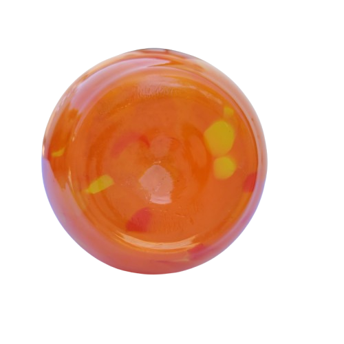 Orange Art Glass Tall Vase with red and yellow mix