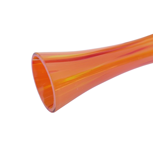 Orange Art Glass Tall Vase with red and yellow mix