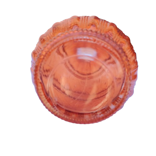 Retro Pressed Pink Orange Glass Bottle