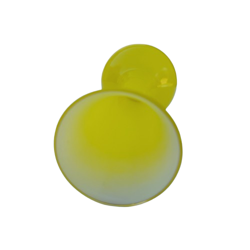 Yellow Hand Blown Glass Vase white interior