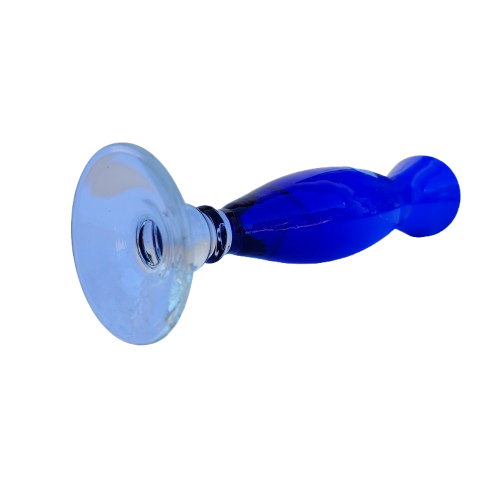 Blue and White Interior Hand Blown Vase