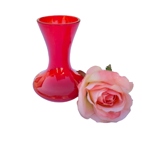 Small Red Glass Pretty Vase