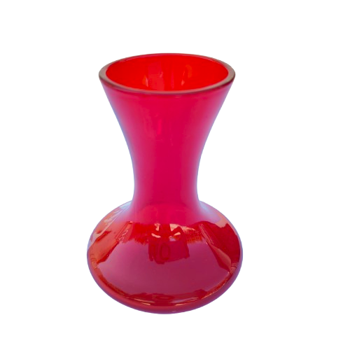 Small Red Glass Pretty Vase