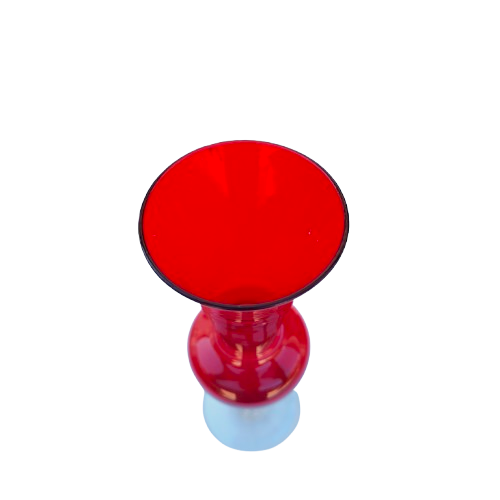 Beautiful Red Tall Bud Fishtail Glass Vase