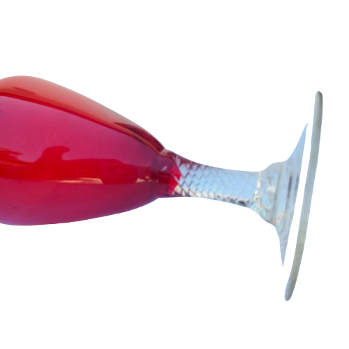 Beautiful Red Tall Bud Fishtail Glass Vase
