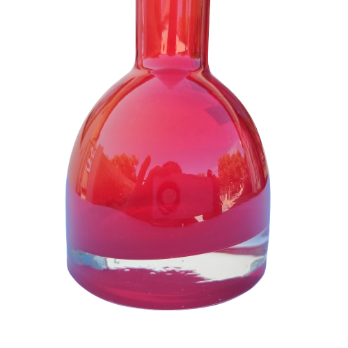 Beautiful Red Tall Chimney Shape Glass Vase
