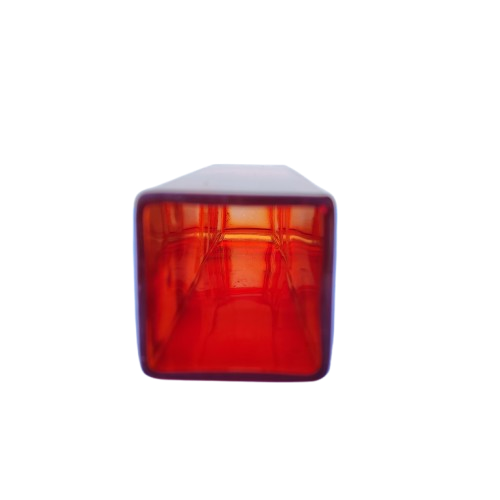 Scandinavian Red to Orange Tubular Glass Mid Century Vase