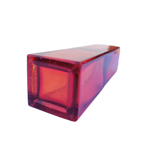 Scandinavian Red to Orange Tubular Glass Mid Century Vase