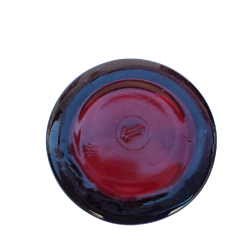 Ruby Red Anchor Hocking Glass Vase Fluted Edge