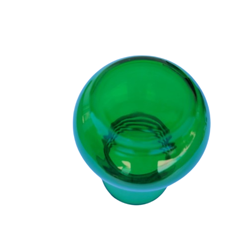 Green Hand Blown Glass Vase Ribbed