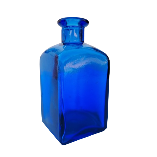 Small Square Cobalt Blue Bottle