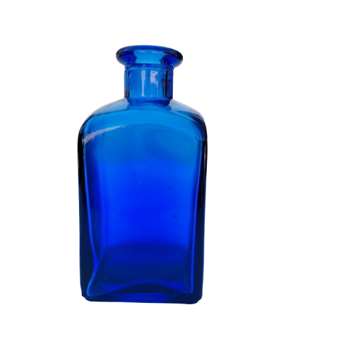 Small Square Cobalt Blue Bottle