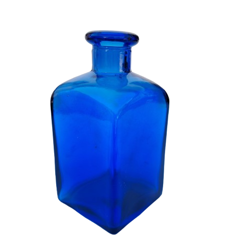 Small Square Cobalt Blue Bottle