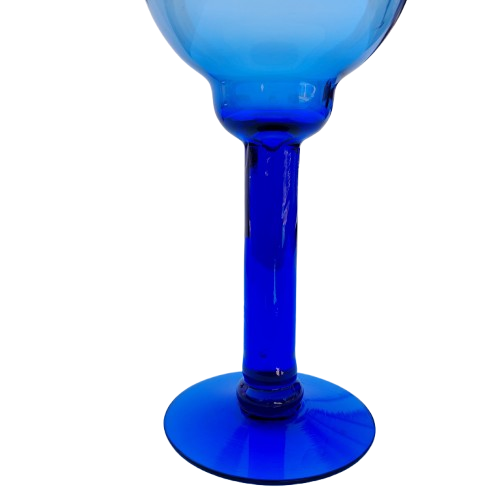 Hand Blown Glass Cobalt Cobalt Blue Stemmed Wine Glass Goblet