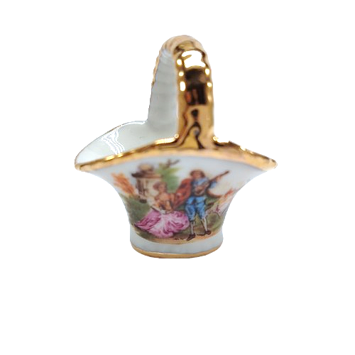 Limoges Porcelain Miniature Basket