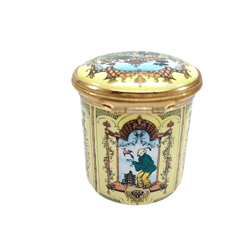 Halcyon Days Enamel Trinket Box Chinoiserie Asian Motif Pagoda