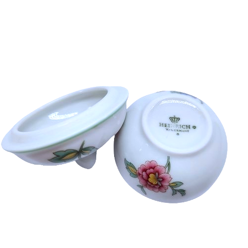 Heinrich W Germany Round Porcelain Lidded Trinket Box