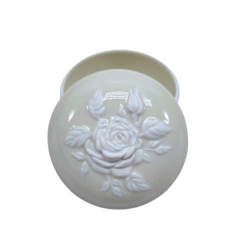 Limoges Bernardaud Vintage Porcelain Cream Flower Trinket Box