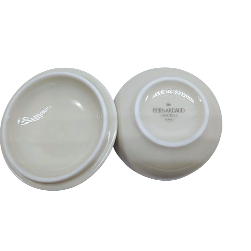 Limoges Bernardaud Vintage Porcelain Cream Flower Trinket Box