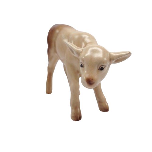 Vintage Sylvac Pottery Matt Brown Cream Cow Calf 1431