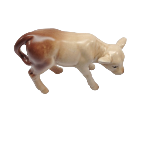 Vintage Sylvac Pottery Matt Brown Cream Cow Calf 1431