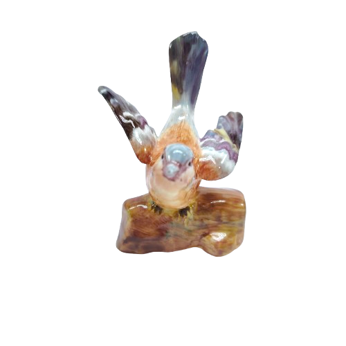 Vintage Staffordshire bird finch crown figurine statue porcelain