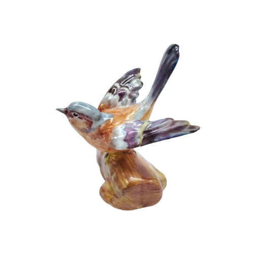 Vintage Staffordshire bird finch crown figurine statue porcelain