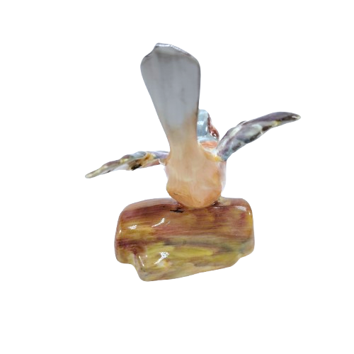 Vintage Staffordshire bird finch crown figurine statue porcelain