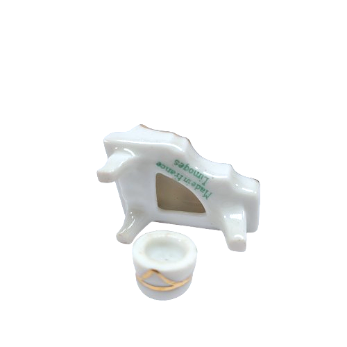 Limoges Porcelain Miniature Piano and Stool