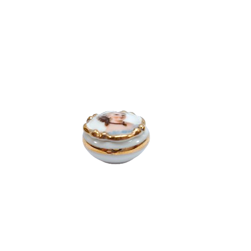 Limoges Porcelain Miniature Cameo Trinket Box