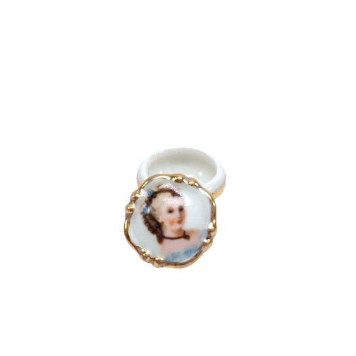 Limoges Porcelain Miniature Cameo Trinket Box