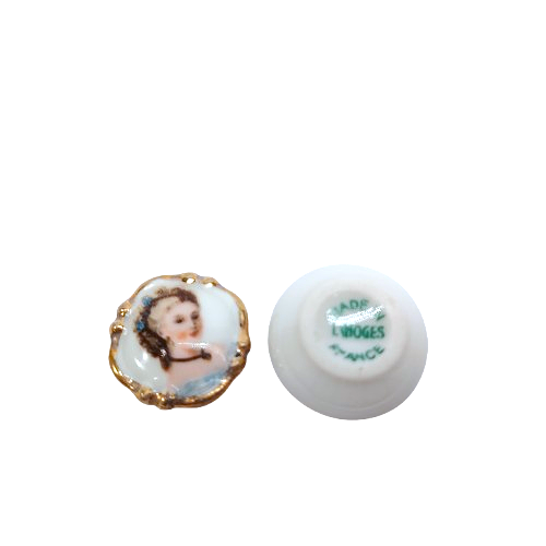 Limoges Porcelain Miniature Cameo Trinket Box