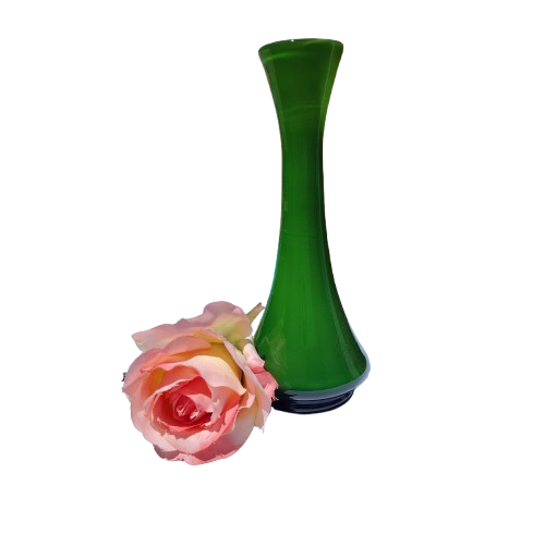 Murano Hand Blown Art Glass Green Vase