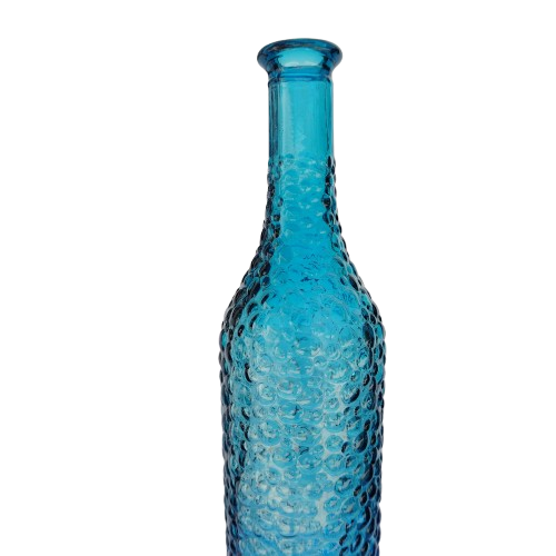 Empoli Italian Vintage Blue Hobnail Glass Decanter Genie Bottle