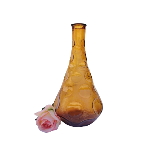 Empoli Italian Vintage Amber Glass Decanter Genie Bottle