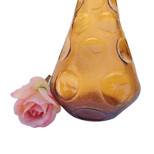 Empoli Italian Vintage Amber Glass Decanter Genie Bottle