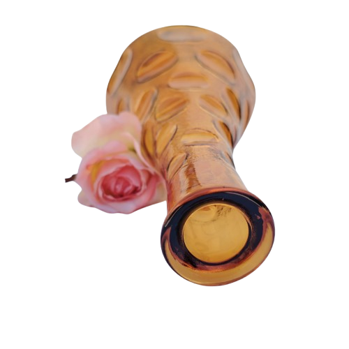 Empoli Italian Vintage Amber Glass Decanter Genie Bottle