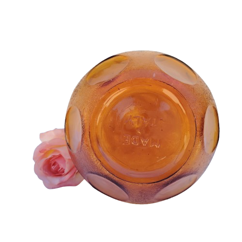 Empoli Italian Vintage Amber Glass Decanter Genie Bottle