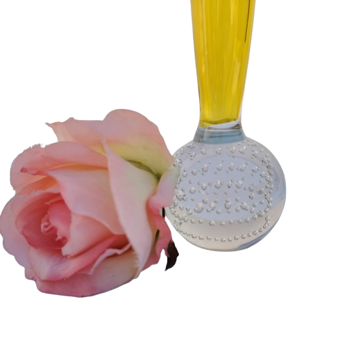 Murano Bud Vase Yellow Glass Controlled Bubbles
