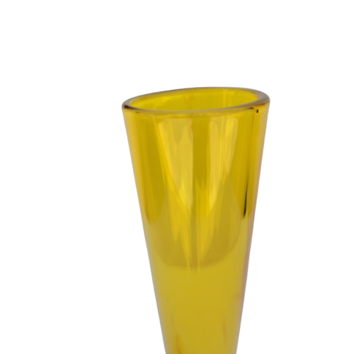 Murano Bud Vase Yellow Glass Controlled Bubbles