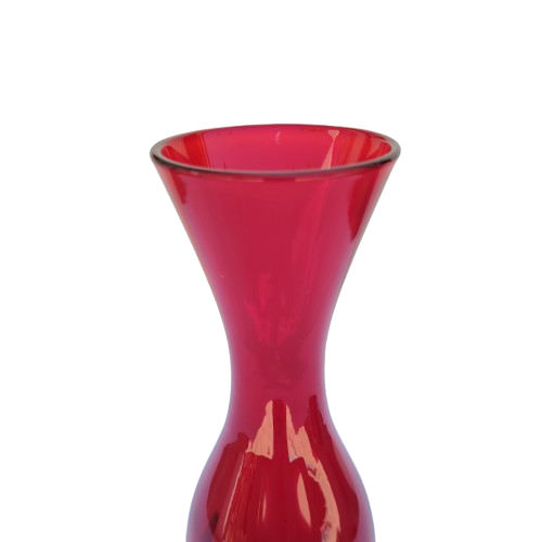 Murano Hand Blown Art Glass Ruby Red Vase