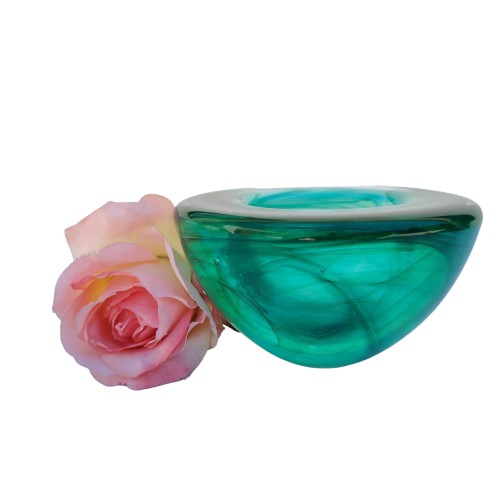 Vintage Green Kosta Boda Atoll Art Glass Bowl