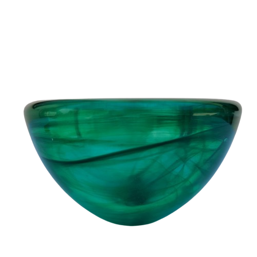Vintage Green Kosta Boda Atoll Art Glass Bowl