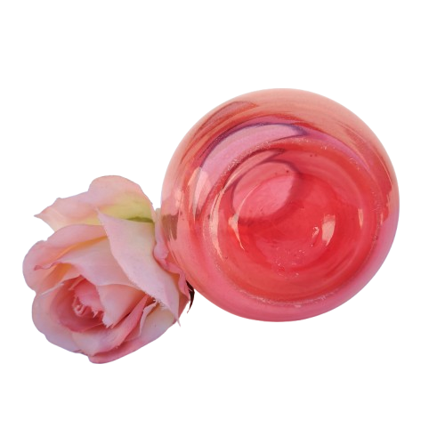 Red Glass Flower Vase
