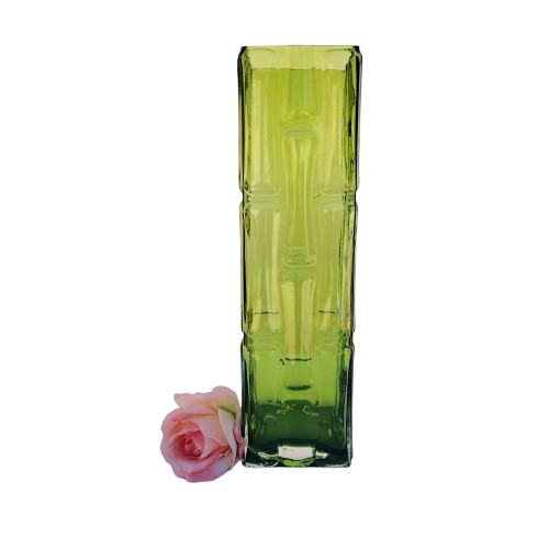 Lovely Stylish Swedish Retro Green Colored Glass Vase
