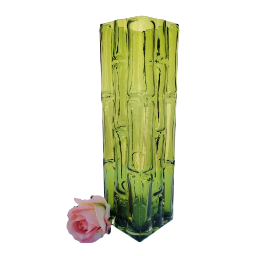 Lovely Stylish Swedish Retro Green Colored Glass Vase